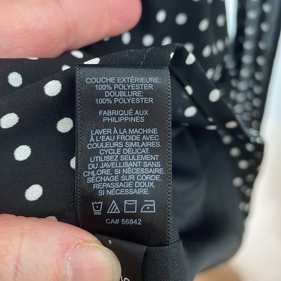 Express Black w/White Polka Dot Blousy Halter Dress w/Keyholes - Size Small - Picture 16 of 16